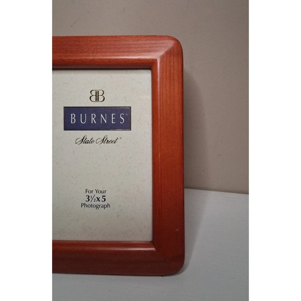 Burnes State Street 3.5x5 Wood Picture Frame Cherry Finish Tabletop Wall Decor